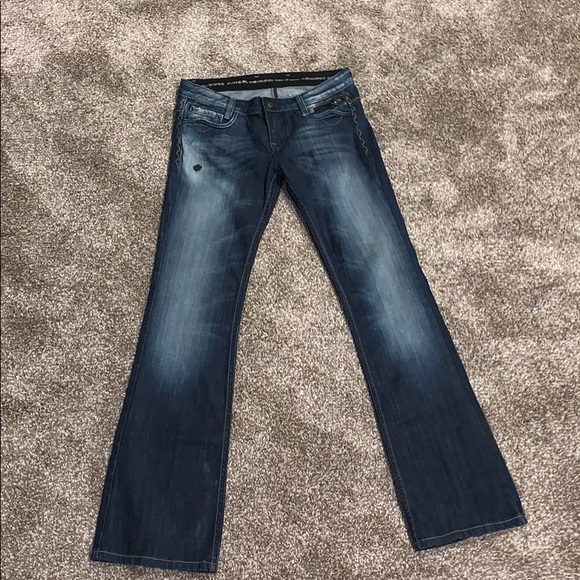 Dark Wash Flare Jeans - Picture 1 of 4